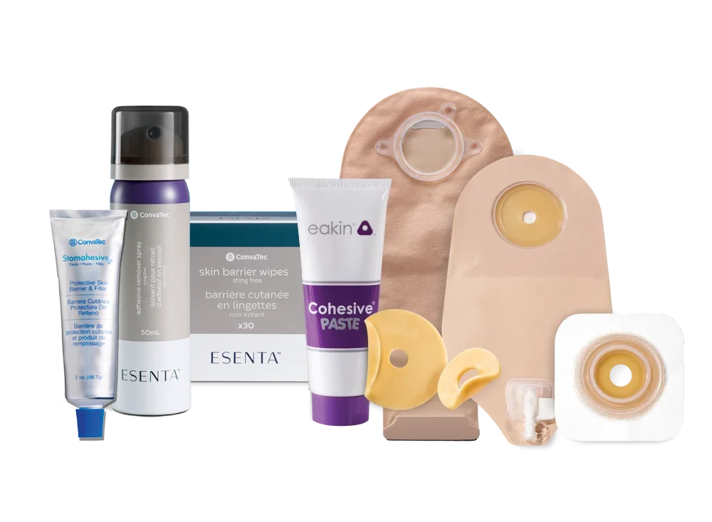 a group of makeup products