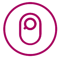 Ikona so zabezpečeným spojením medzi vreckom a pokožkou