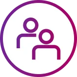 Fialový kruh s bielou ikonou