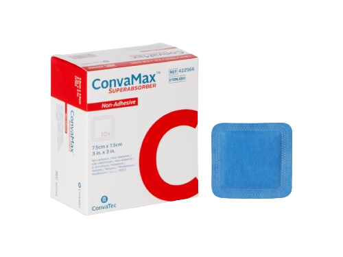 convamax superabsorber pack shot with dressing next to it